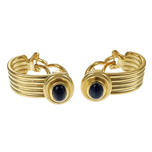 Clipstecker, 14K, Gelbgold, Saphire
