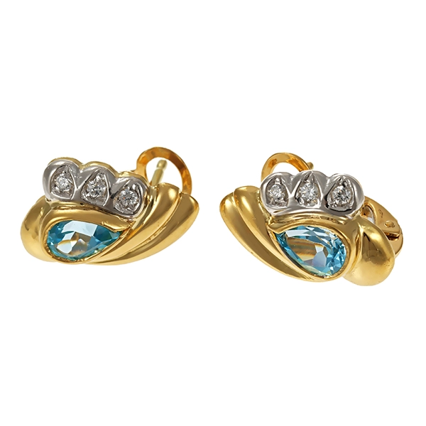 Clipstecker, 18K, Gelb-/Weißgold, Topas, Zirkonia
