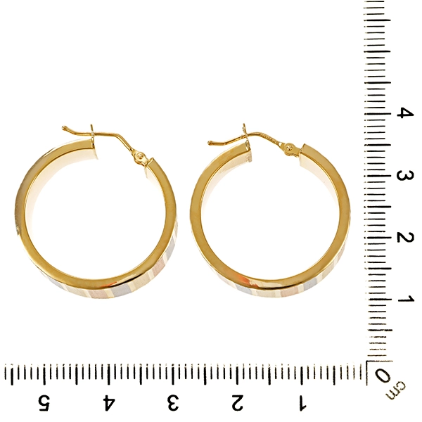 Creolen, 14K, Rot-/Weiß-/Gelbgold