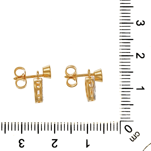 Ohrstecker, 9K, Gelbgold, Brillanten
