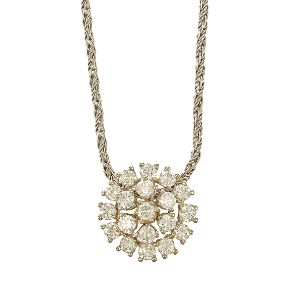 Collier, 14K, Gelb-/Weißgold, Brillanten