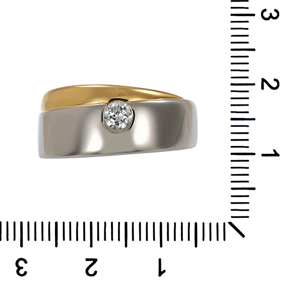 Diamantring, Pt950, Platin/Gelbgold, Brillant 0,25 ct