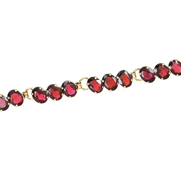 Armband, 8K, Gelbgold, Granat