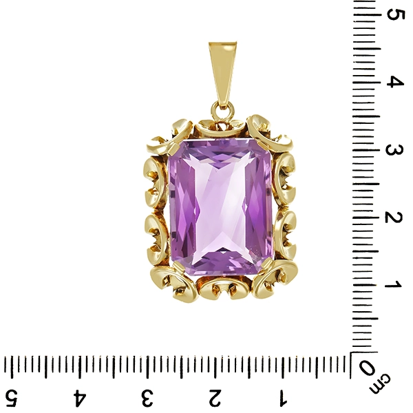 Anhänger, 14K, Gelbgold, Amethyst