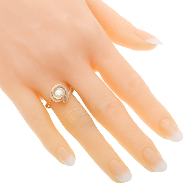 Ring, 14K, Rotgold, Perle