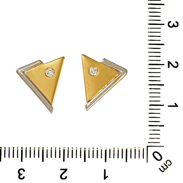 Ohrstecker, Gelbgold 18K/Platin, Brillanten