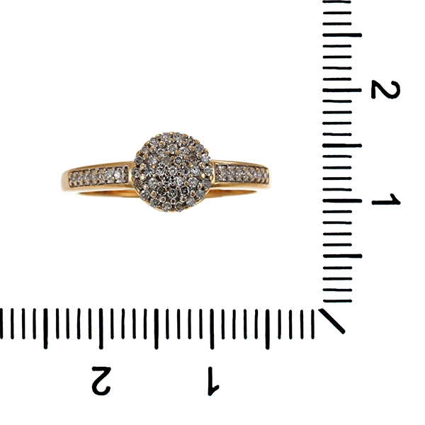 Ring, 14K, Gelbgold, Diamanten