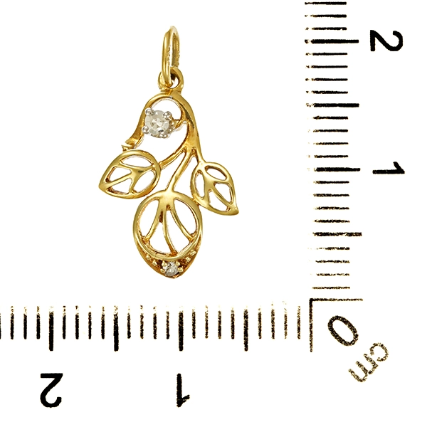Anhänger, 14K, Gelbgold, Diamanten