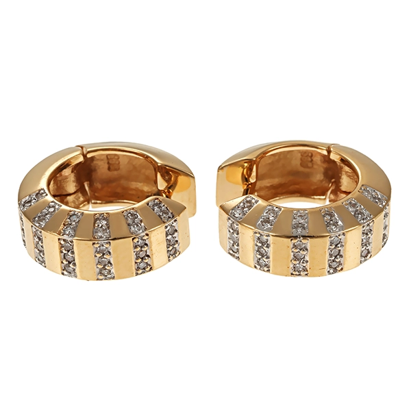 Creolen, 14K, Gelbgold, Zirkonia