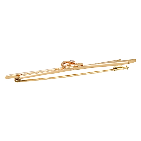 Brosche, 14K, Gelb-/Rotgold, Diamant