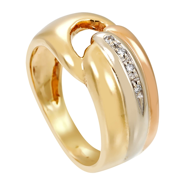 Diamantring, 14K, Gelbgold, Diamanten