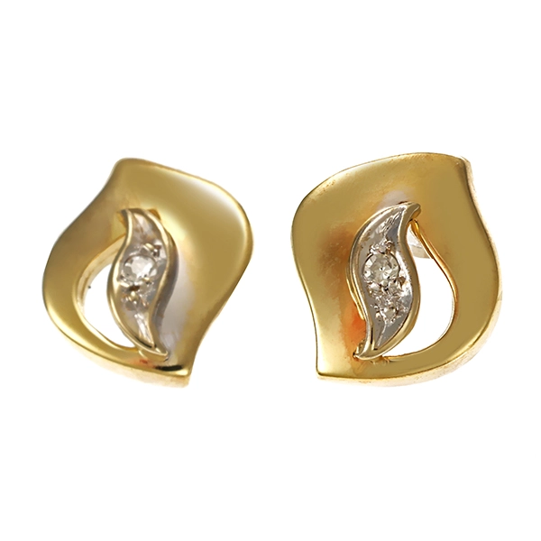 Ohrstecker, 8K, Gelb-/Weißgold, Diamant