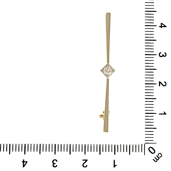 Brosche/Nadel, 14K, Gelb-/Weißgold, Diamant Altschliff