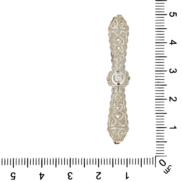 Brosche, 18K, Weißgold, Diamanten