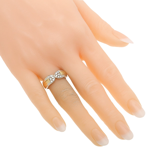 Diamantring, 18K, Gelb-/Weißgold, Brillanten 0,24 ct