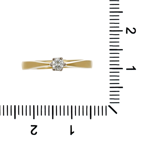 Diamantring, 14K, Gelb-/Weißgold, Brillant 0,12 ct