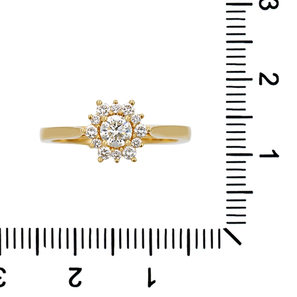 Diamantring, 18K, Gelbgold, Brillanten 0,49 ct
