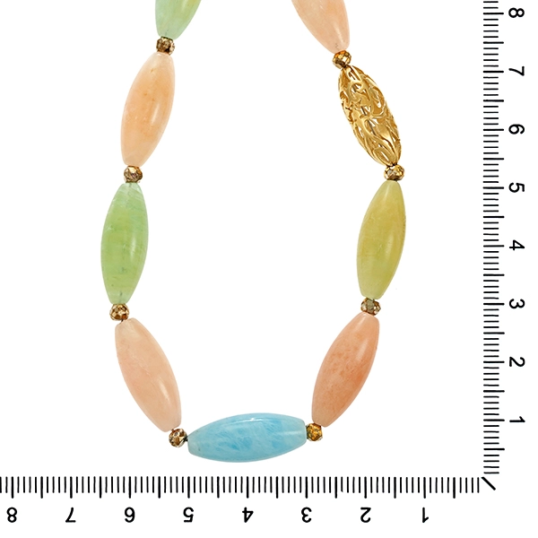 Kette, 9K, Gelbgold, Beryll, Pyrit behandet