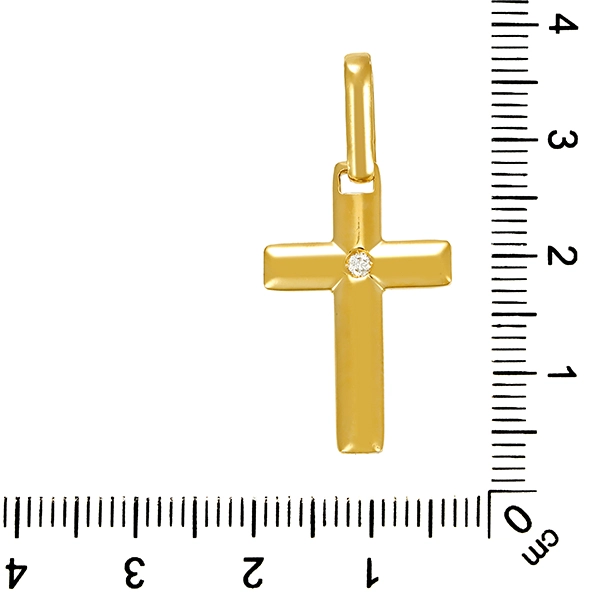 Anhänger, 18K, Gelbgold, Kreuz