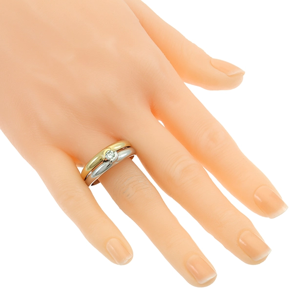 Herrenring, 18K, Gelb-/Weißgold, Brillant 0,25 ct