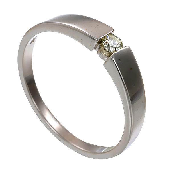 Ring, 14K, Weißgold, Brillant