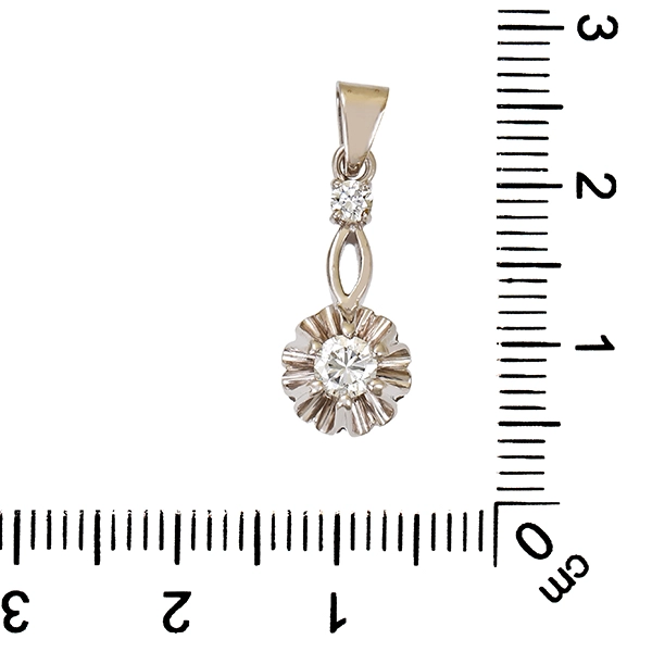 Anhänger, 14K, Weißgold, Brillanten 0,32 ct