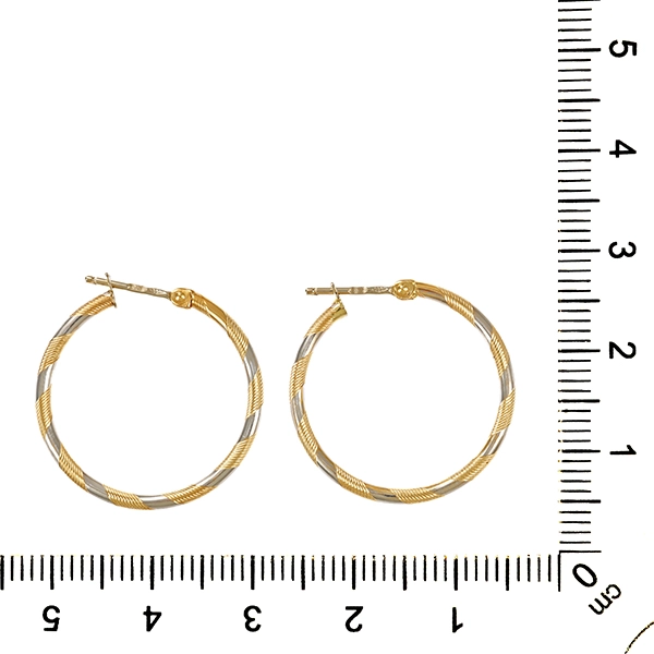 Creolen, 14K, Gelb-/Weißgold,