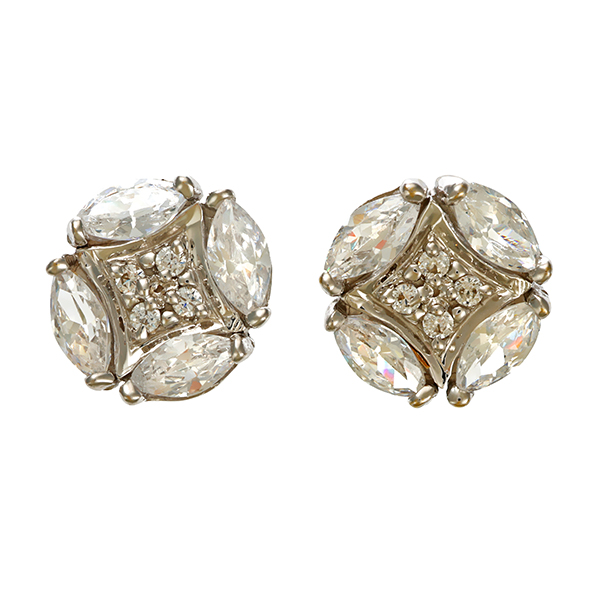 Ohrstecker, 14K, Weißgold, Zirkonia