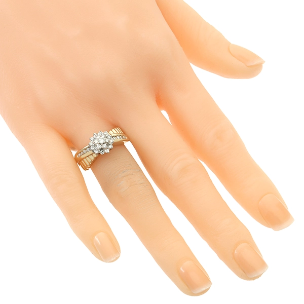 Diamantring, 14K, Gelb-/Weißgold, Brillanten