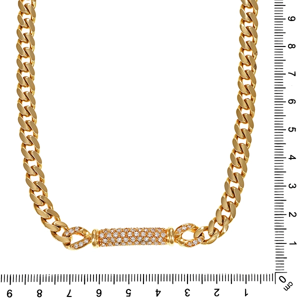 Collier, 18K, Gelbgold, Diamanten