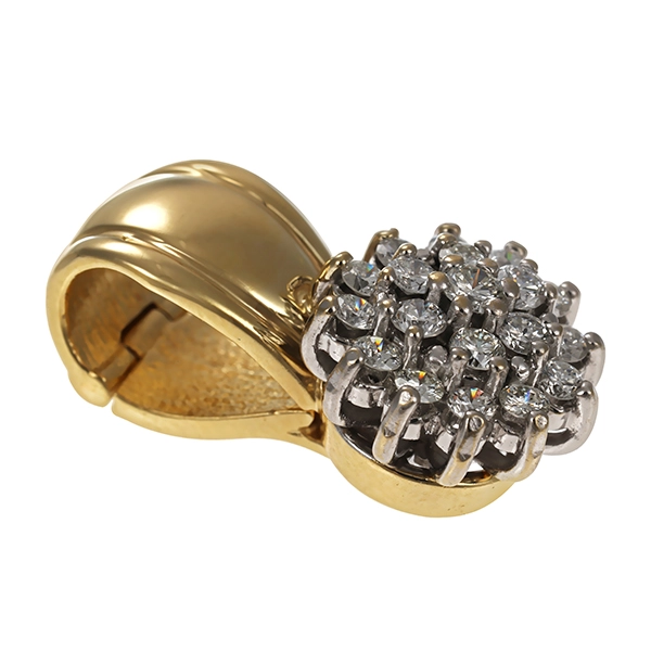 Anhänger, 14K, Gelb-/Weißgold, Brillanten
