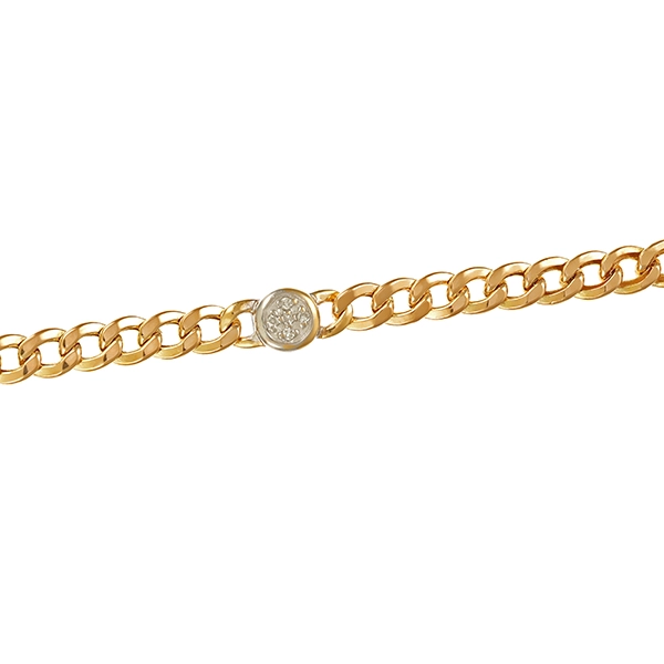 Armband, 14K, Gelb-/Weißgold, Diamanten