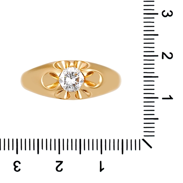 Herrenring, 18K, Gelbgold, Brillant 0,70 ct