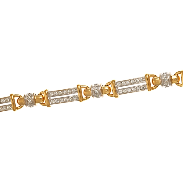 Armband, 18K, Gelb-/Weißgold, Brillanten