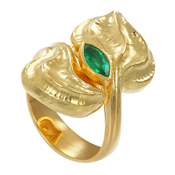 Ring, 18K, Gelbgold, Smaragd
