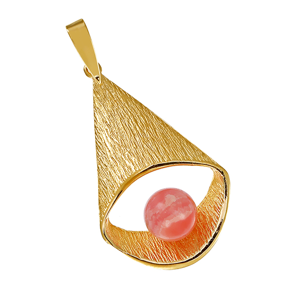 Anhänger, 14K, Gelbgold, Rhodochrosit