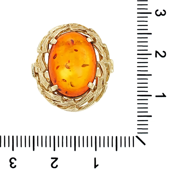 Ring, 8K, Gelbgold, Bernstein