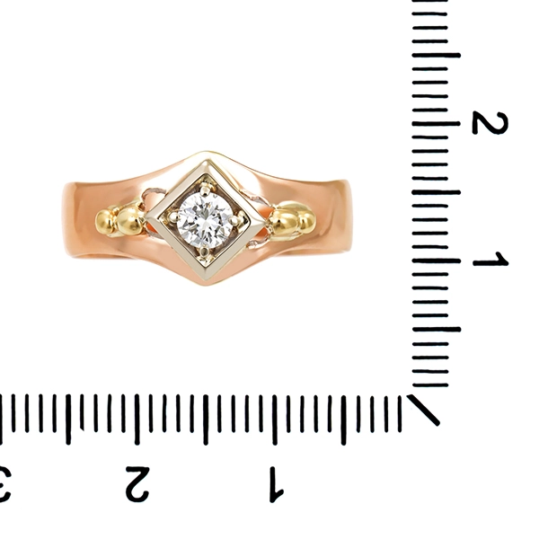 Ring, 14K, Rot-/Gelbgold, Brillant
