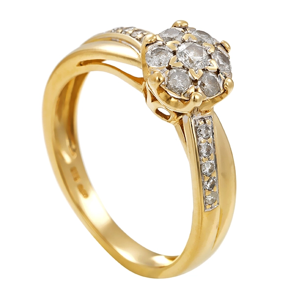 Diamantring, 9K, Gelbgold, Brillanten 0,50 ct