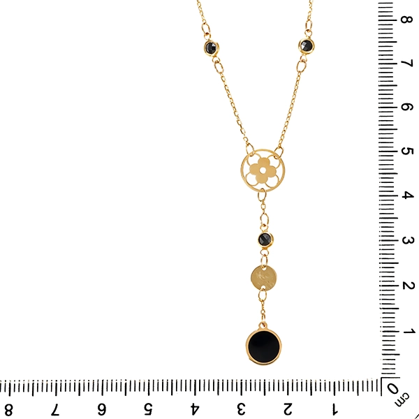 Collier, 14K, Gelbgold, Schmucksteine