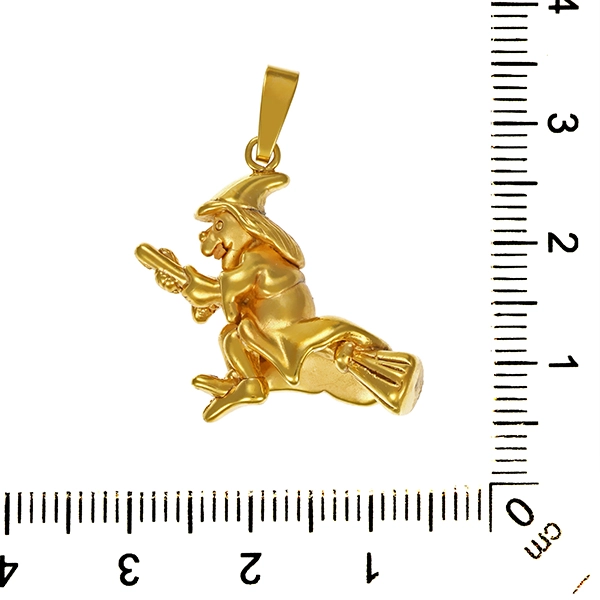 Anhänger, 9K, Gelbgold, Hexe