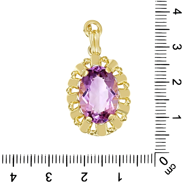 Anhänger, 14K, Gelbgold, Amethyst
