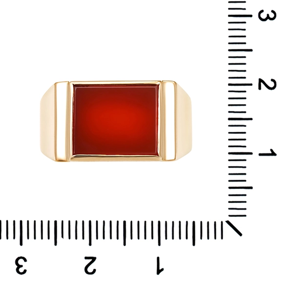 Herrenring, 14K, Gelbgold, Karneol