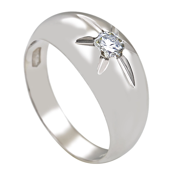 Diamantring, 14K, Weißgold, Brillant 0,20 ct