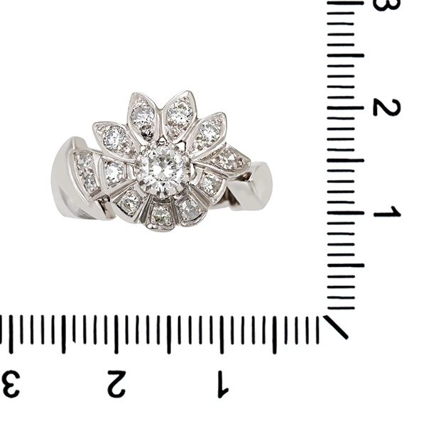 Diamantring, 14K, Weißgold, Brillant (en) 0,30 ct