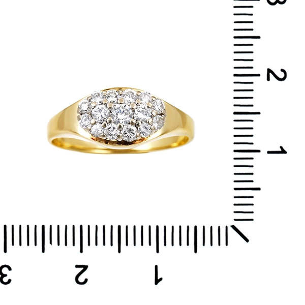 Diamantring, 14K, Gelb-/Weißgold, Brillanten