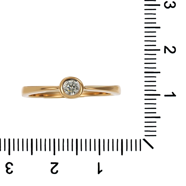 Diamantring, 14K, Gelbgold, Brillant 0,15 ct