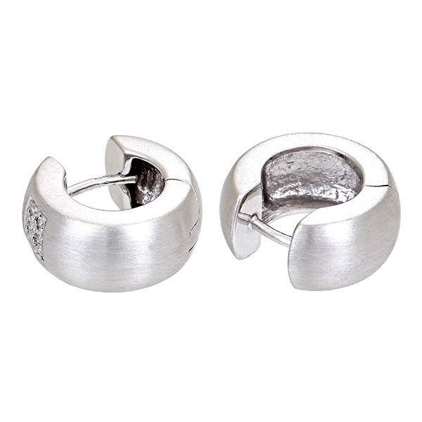 Creolen, 14K, Weißgold, Diamanten