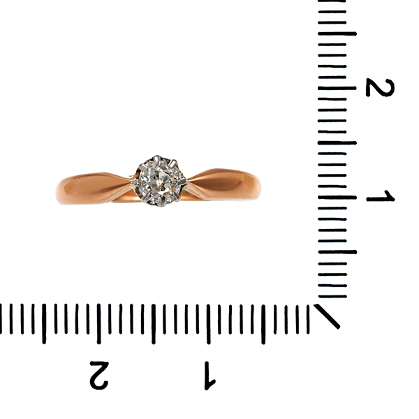 Diamantring, 14K, Rotgold