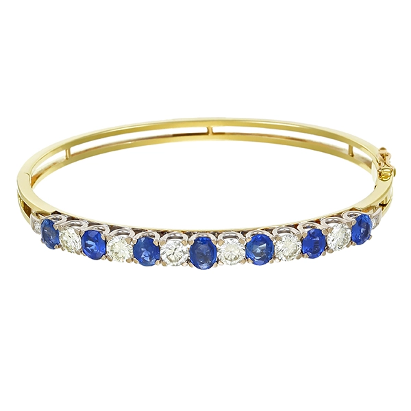 Armreif, 14K, Gelbgold, Saphir